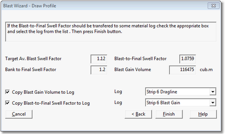 Blast Wizard Dialog, Blast Volumes Page.