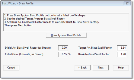 Blast Wizard Dialog, Draw Profile Page.