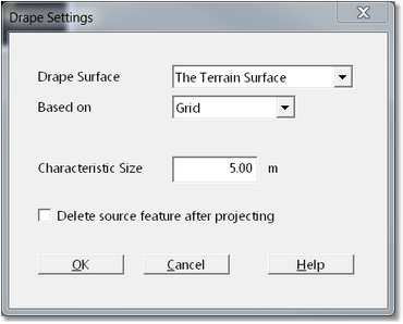 Drape Settings dialog.