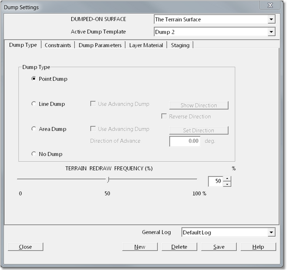 Dump Settings Dialog.