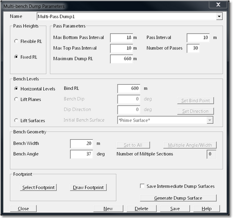 Dump Surface Dialog.