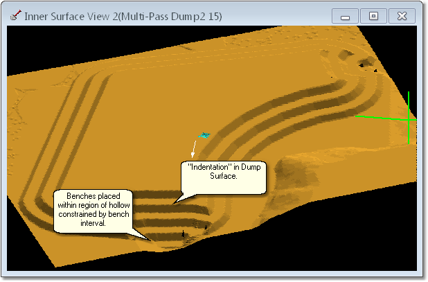 Dump Surface with Max Bottom Bench Interval set to general Bench Interval.