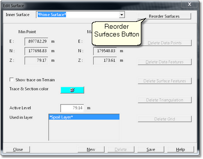 Edit Surfaces Dialog, Reorder Surfaces button.