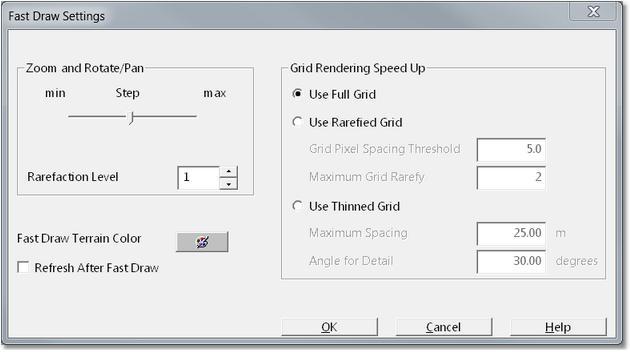 Fast Draw Settings Dialog.