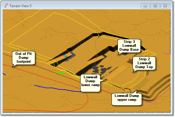Pit Layout showing Dumps and Dump Ramps