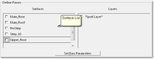 Typical Surface List.