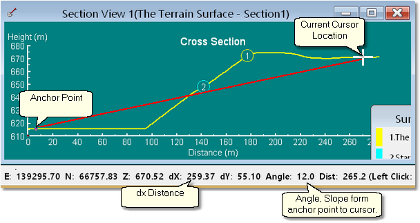 Using Cross Section to Place Region –  Section Window.