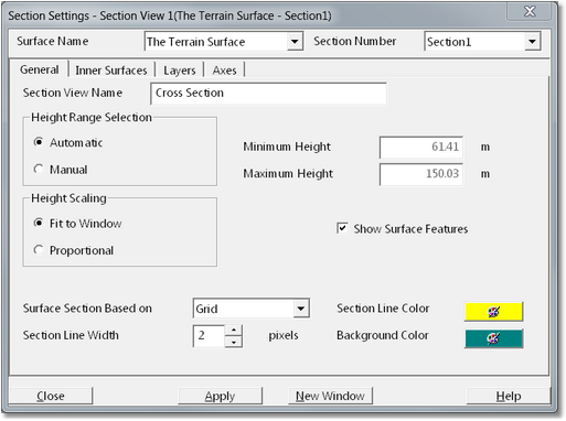 Section Settings General Page.