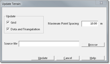 Update Terrain dialog.