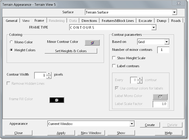 Frame Page - Contour Mode.