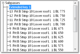 Excavation Settings dialog - Sub Pass Page – Expanded Sub Pass.