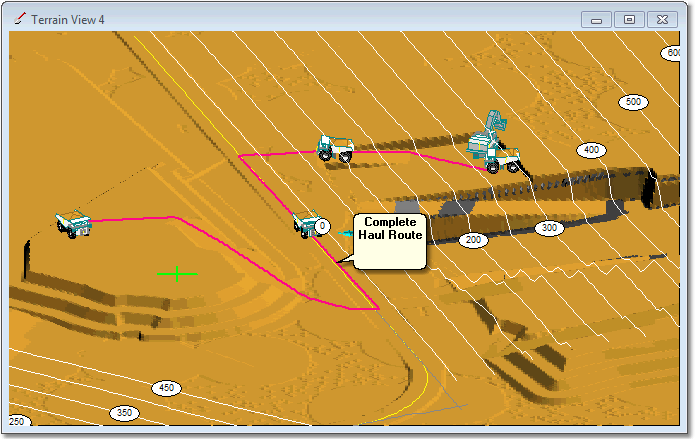 Complete Haul Route, servicing individual Block and Dump Point