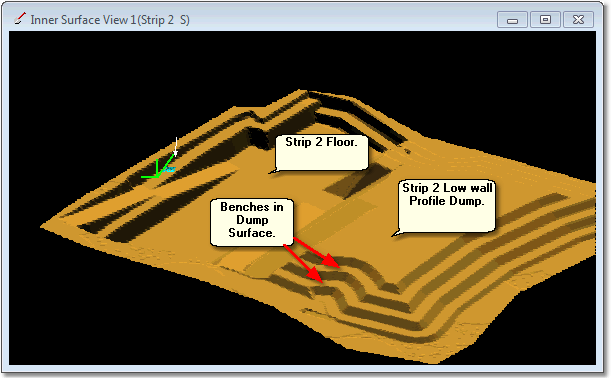 Strip 2 Pit Shell Surface Showing Low wall Profile Incorporating Dump.