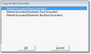 Copy to new Excavator dialog