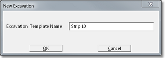 New Excavation dialog.