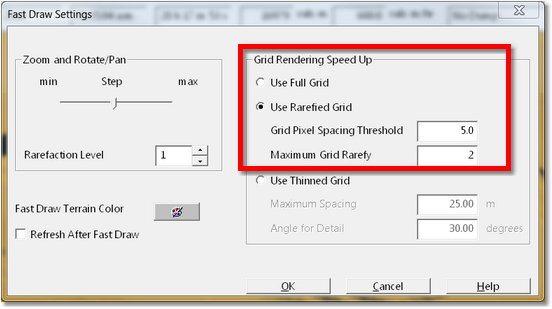 Fast Draw Settings Dialog.