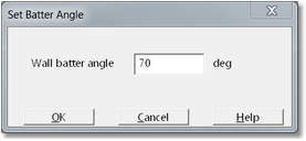 Set Batter Angle dialog.