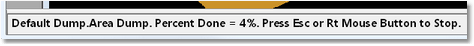 Status Bar during dumping process.