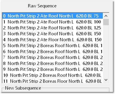 Multi-Seam Steep Dip Example – Lift Sorted Raw Sequence