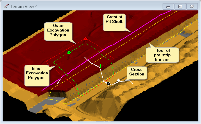 Excavation Constraints example, start of excavation.